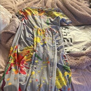 SHEIN Colorful Splatter Maxi Dress Never Worn